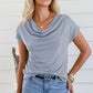 Cowl Neck Short Sleeve T-Shirt