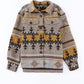 Pocketed Geometric Collared Neck Jacket