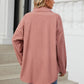 Collared Neck Long Sleeve Dropped Shoulder Shirt