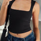 Square Neck Wide Strap Tank
