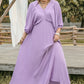 Plus Size Swiss Dot V-Neck Midi Dress
