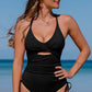 SaltyBea Full Size Cutout V-Neck Spaghetti Strap One-Piece Swimwear