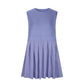 Pleated Round Neck Sleeveless Mini Dress