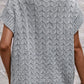 Cable Knit Turtleneck Short Sleeve Sweater