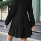 V-Neck Long Sleeve Mini Dress