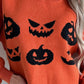 Pumpkin Pattern Round Neck Sweater
