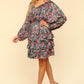 Haptics V-Neck Satin Floral Layered Dress