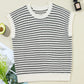 Full Size Striped Round Neck Sweater Vest