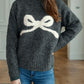 Bow Round Neck Long Sleeve Sweater