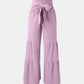 Tied Ruched Wide Leg Pants