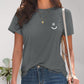 Smile Graphic Round Neck Short Sleeve T-Shirt