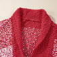 Contrast Trim Open Front Longline Cardigan