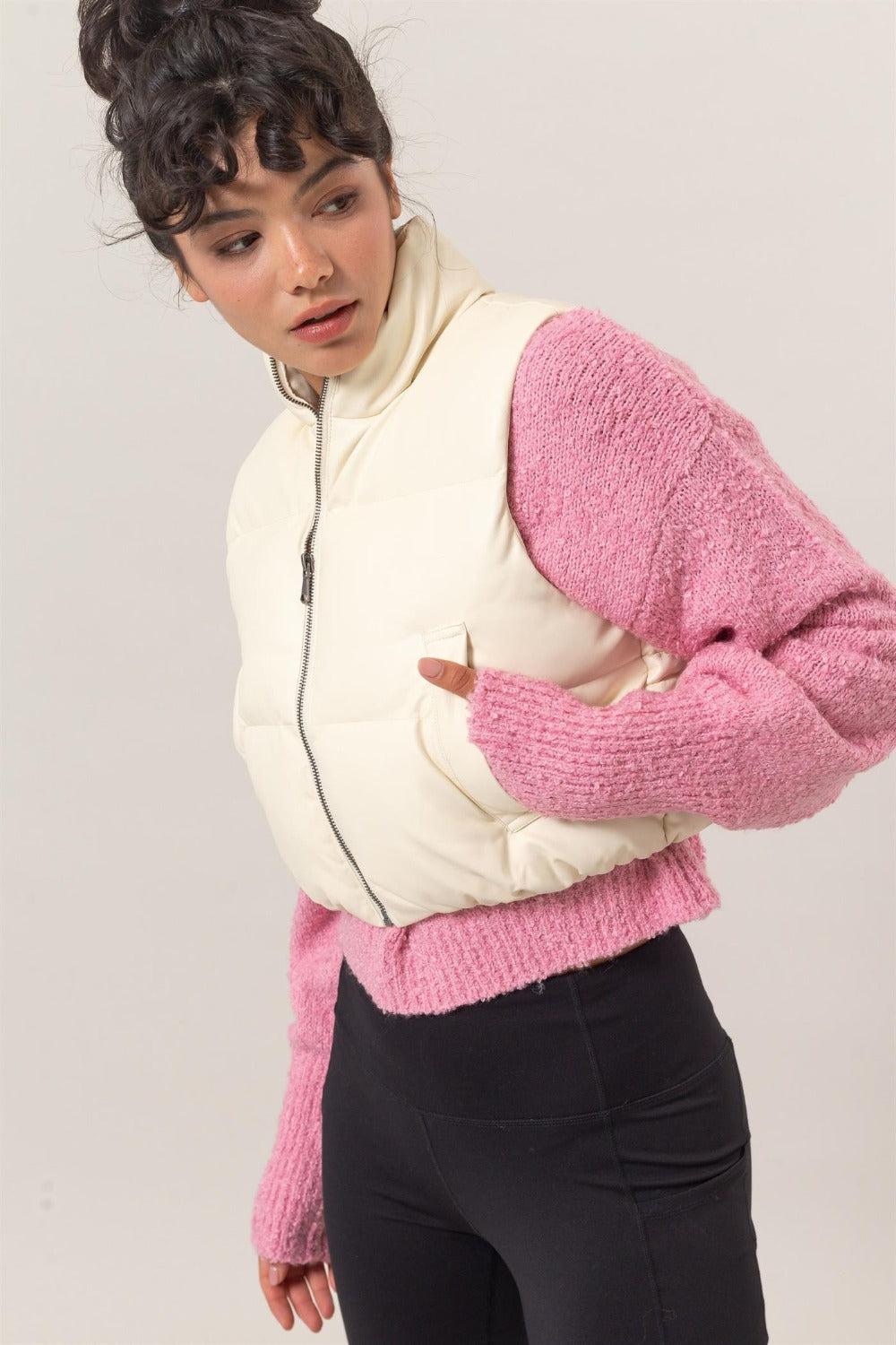 HYFVE Pocketed Solid Vest Coat *