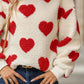 Full Size Fuzzy Heart Dropped Shoulder Sweatshirt