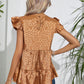 Full Size Ruffled Leopard Cap Sleeve Top