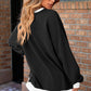 Contrast Trim Round Neck Long Sleeve Sweatshirt