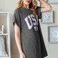 Heimish Full Size USA Graphic Short Sleeve Ribbed Top
