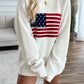 Devine US Flag Round Neck Long Sleeve Knit Top