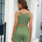 Full Size Scoop Neck Tank and Shorts Set