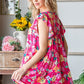 Heimish Full Size Floral Ruffle Sleeve Tiered Blouse