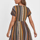 Pocketed Striped Short Sleeve Dress
