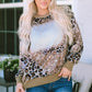 Leopard Round Neck Long Sleeve T-Shirt
