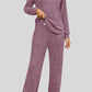 Ribbed Long Sleeve Top and Pocketed Pants Set