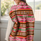 Geometric Collared Neck Long Sleeve Jacket