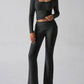 Devine Square Neck Long Sleeve Top and Pants Set