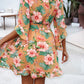 Ruffled Printed Surplice Half Sleeve Mini Dress