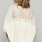 POL Hollow Out Floral Half Sleeve Knit Top