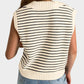 Mandy Collared Neck Striped Sweater Vest