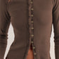 Ribbed Round Neck Long Sleeve Top