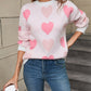 Angel Wings Heart Round Neck Long Sleeve Sweater
