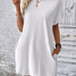 Full Size Round Neck Short Sleeve Mini Dress
