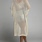 Openwork Open Front Three-Quarter Sleeve Cover Up