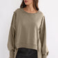 Exposed Seam High-Low Long Sleeve Sweatshirt