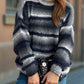 Gradient Round Neck Dropped Shoulder Sweater