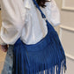 Suede Fringe Adjustable Strap Shoulder Bag