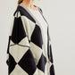 Color Block Button Down Long Sleeve Cardigan