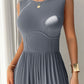 Round Neck Sleeveless Wide Leg Jumpsuit