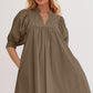 Oh Frill Notched Puff Sleeve Babydoll Mini Dress
