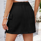 Full Size Pocketed Buttoned Denim Skirt