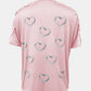 Full Size Lace Detail Heart Round Neck Short Sleeve Top