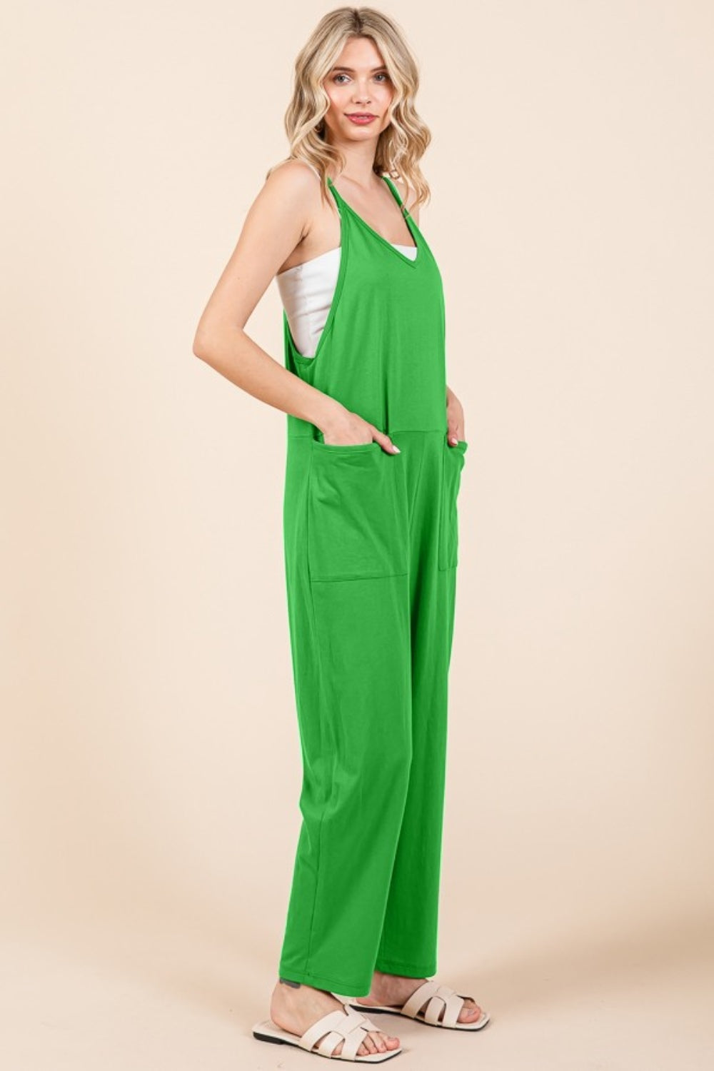 Culture Code Full Size Sleeveless Jumpsuit with Pockets *