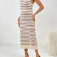 Round Neck Sleeve Midi Knit Dress