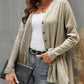 Ruffled Button Up Long Sleeve Cardigan
