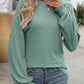 Ribbed Round Neck Long Sleeve T-Shirt