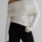Off-Shoulder Long Sleeve Knit Top