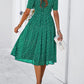 Printed Round Neck Short Sleeve Dress